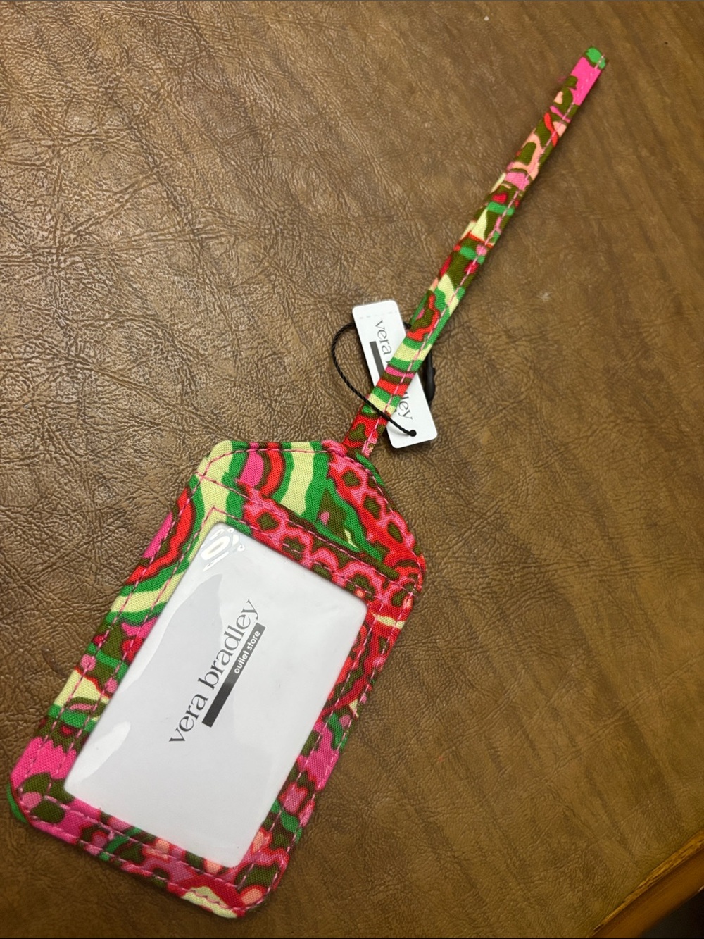 Vera Bradley Pink & Green Floral Luggage ID Holder